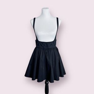For Love & Lemons Landon Mini Dress Black Pinafore Open Back Women’s Size Medium